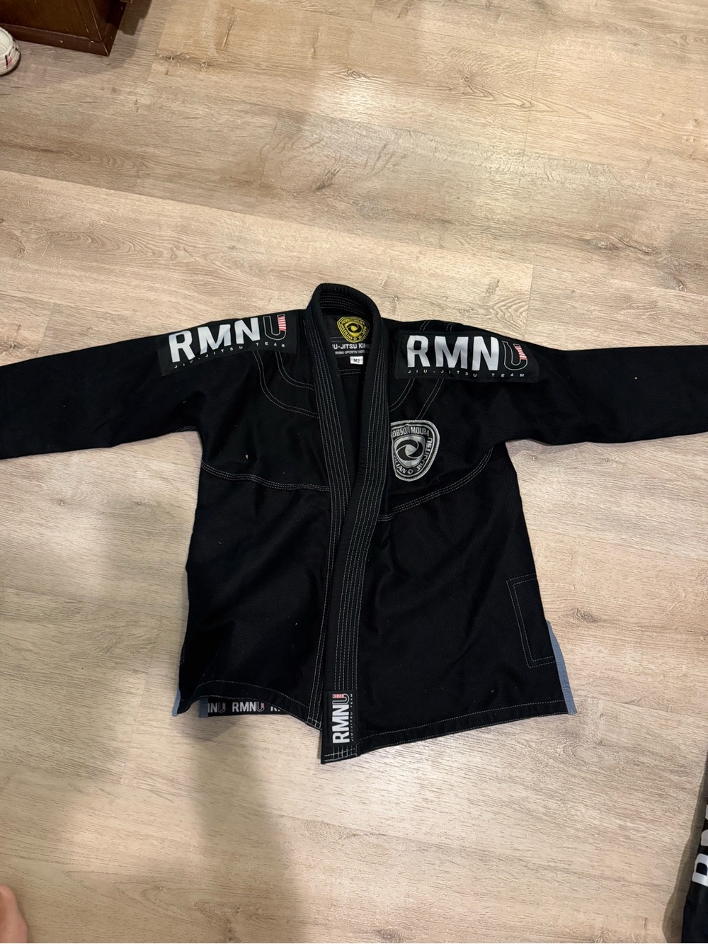 RMNU Black Brazilian Jiu-Jitsu Gi Jacket with Patch and matching pants